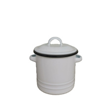 12cm  Bacon Grease Enamel Canister with handle